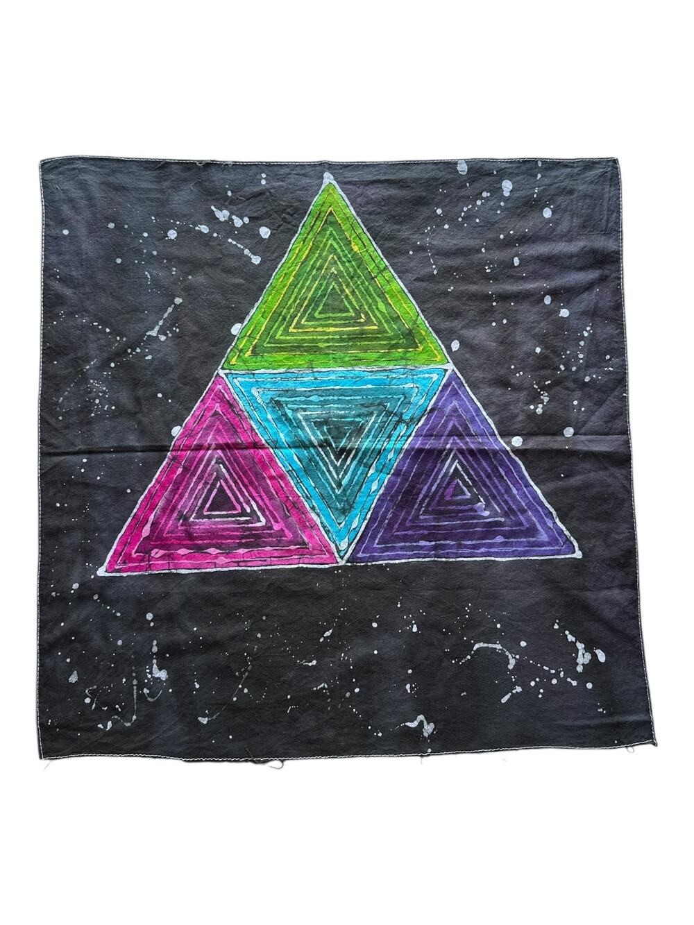 Handmade Batik Wall Art Geometric Triangle Window Art